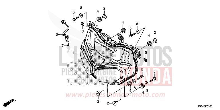 SCHEINWERFER von Africa Twin PEARL GLARE WHITE (NHB53HB) von 2019